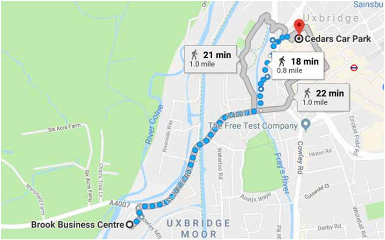 Walking From The Cedars Car Park Map